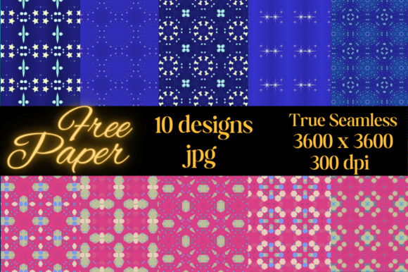 10 Seamless Patterns in Blue and Pink: A Creative Resource for Designers and Crafters