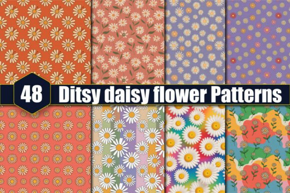 48 Ditsy Daisy Flower Patterns: A Creative Resource for Modern Designers and Hobbyists