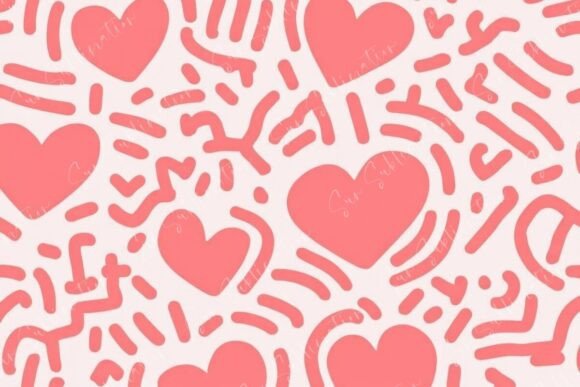 Abstract Heart Patterns Playful Design
