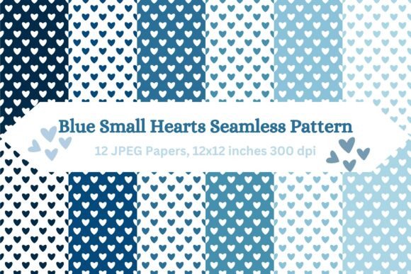 Blue Small Hearts Seamless Patterns: Elevating Digital and Print Design with Delicate Aesthetics