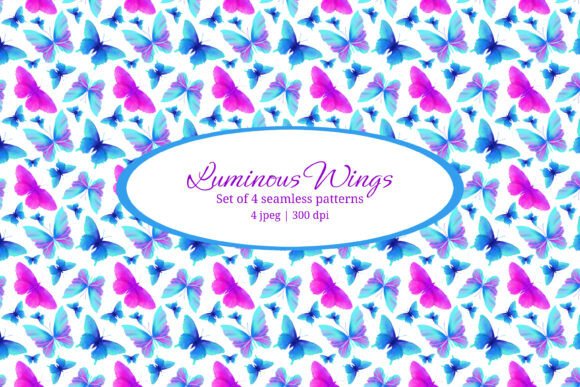 Butterfly Breeze – 4 Seamless Patterns for Elegant Design Projects