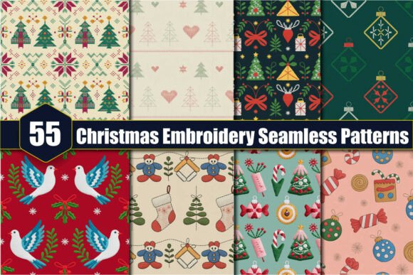 Christmas Embroidery Seamless Patterns: A Versatile Resource for Creative Projects
