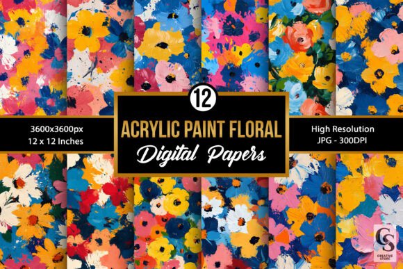 Colorful Acrylic Painted Floral Patterns
