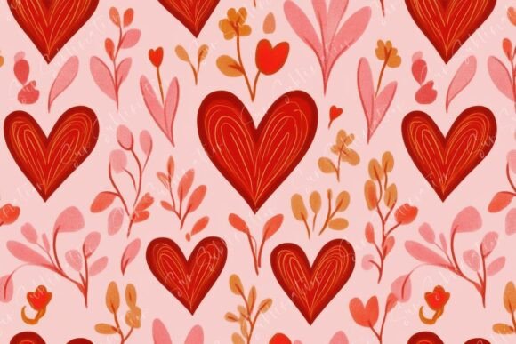 Colorful Heart Patterns with Floral: A Versatile Design Asset for Creative Projects