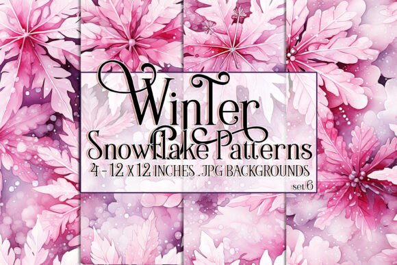 Evaluating Watercolor Winter Snowflake Patterns 6 for Digital and Print Crafts