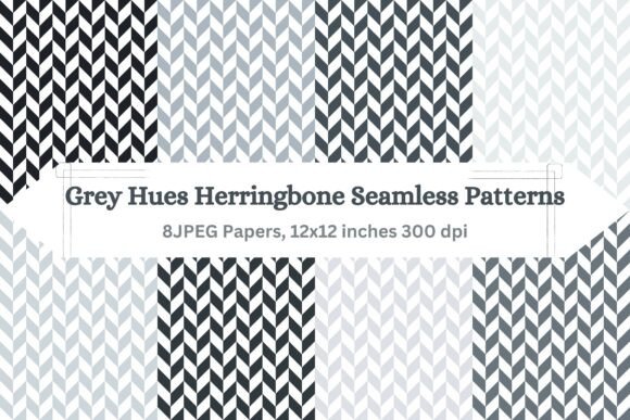 Grey Hues Herringbone Seamless Patterns: Timeless Texture for Modern Design