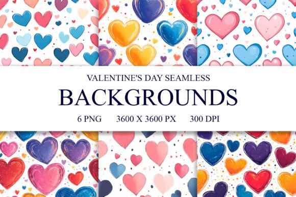 Love Heart Valentines Seamless Patterns
