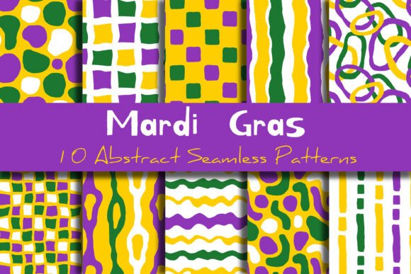 Mardi Gras Abstract Seamless Patterns