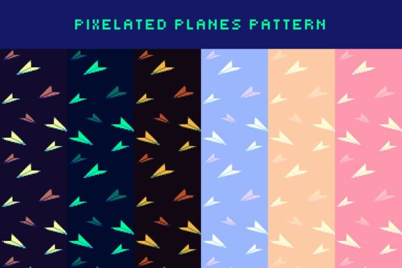 Pixel Art Patterns of Paper Planes
