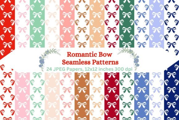 Romantic Bow Seamless Patterns