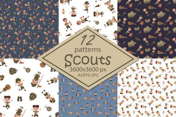 Scouts - Paper Seamless Patterns
