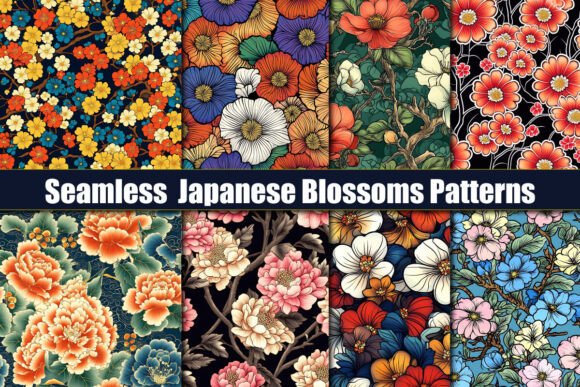 Seamless Japanese Blossoms Patterns: Elevating Creative Projects with Digital Elegance
