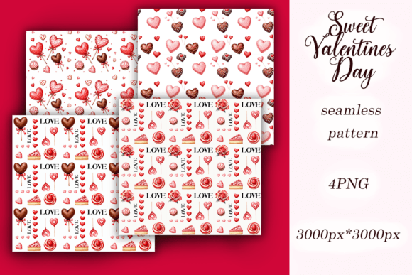 Sweet Valentines Day Seamless Patterns