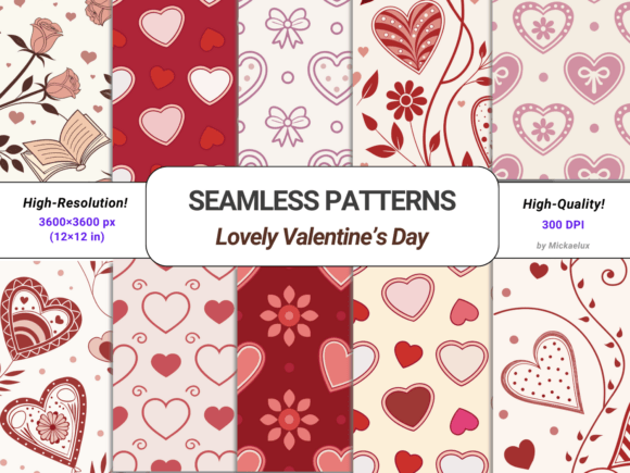 Valentine Patterns, Hearts, Love, Roses