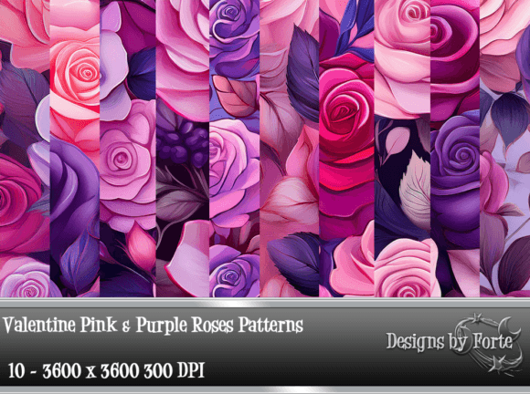 Valentine Pink Purple Roses Patterns: Integrating AI-Generated Textures into Creative Workflows